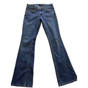 Levis Superlow 518 Bootcut Jeans Juniors 5 Long Blue Med Wash Low Rise Stretch